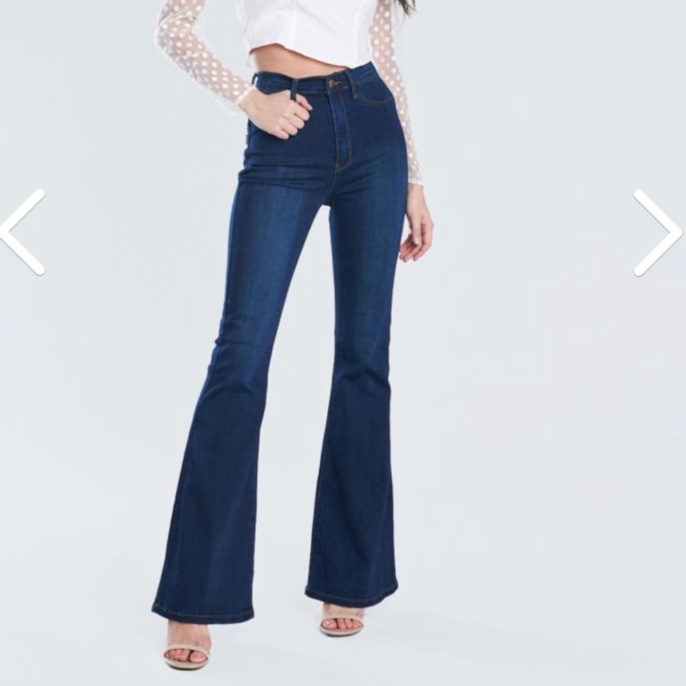 NWT Vibrant Bell Bottom High Waist Denim Jeans